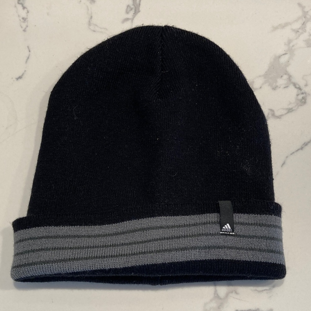 Adidas Black and Gray Knit Beanie